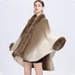 [Best Gift For Her] Gradient Color Faux Rabbit Fur Collar Shawl Cape