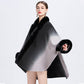 [Best Gift For Her] Gradient Color Faux Rabbit Fur Collar Shawl Cape