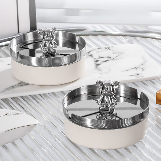 [best gift] Stainless Steel Rotating Ashtray