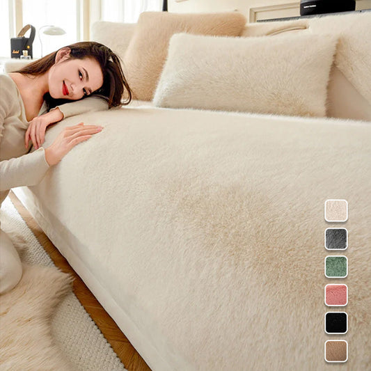 [best gift] Luxurious Faux Mink Fur Sofa Cushion