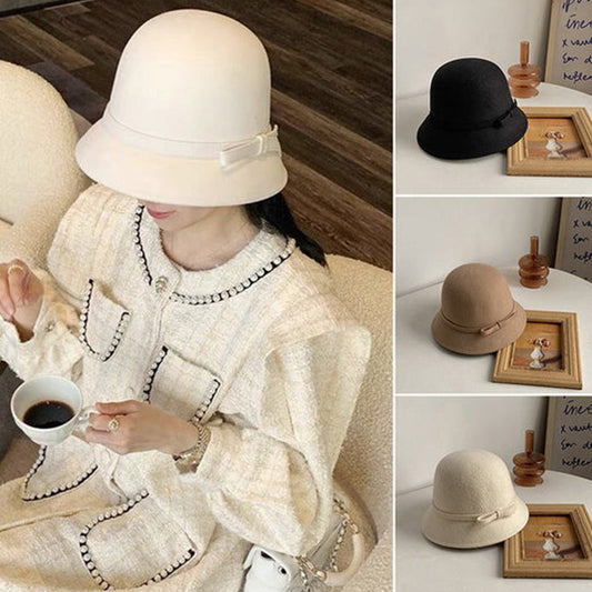 [best gift]Women’s Elegant Vintage tweed Cloche Hat