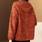 [Best Gift for Mom] Fashionable Botanical Print Soft Warm Hooded Coat