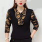 [best gift] Women’s Plush-lined Bottom Shirt with Floral Print