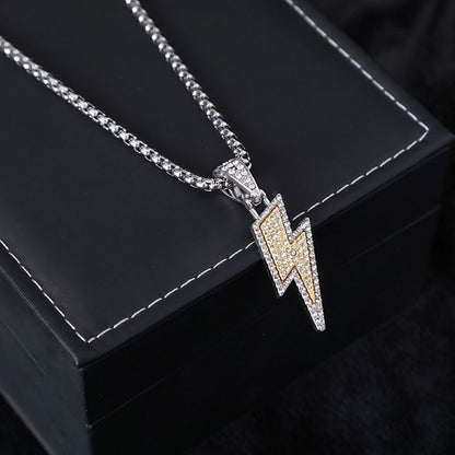 Great Gift! Hip Hop Lightning Bolt Pendant Necklace