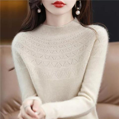 Ideal Gift * Women’s Graceful Half-turtleneck Pullover Knitted Sweater