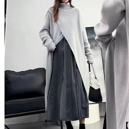 Ideal Gift - High Split Loose Long Knitted Sweater