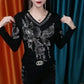 [Best Gift For Her] Women's V-Neck Plush Lined Warm Bottom Shirt