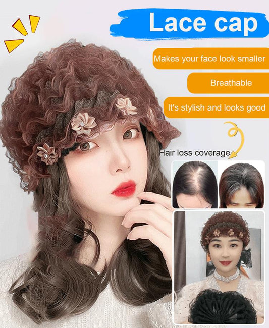 Small Flower Fashionable Grey Hair Coverage Cap