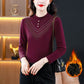 [warm gift] Women's Elegant Plush - lined Lace Bottom Shirt