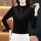 [warm gift] Women's Elegant Plush - lined Lace Bottom Shirt