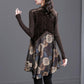 Best Gift for Her * Elegant Floral Print Lace Trim V-Neck Dress