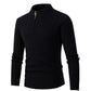 Men's Ribbed Half Zipper Closure Knit Shirt