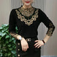 Women’s Elegant Mesh Collar Plush-Lined Bottom Shirt