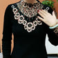 Women’s Elegant Mesh Collar Plush-Lined Bottom Shirt