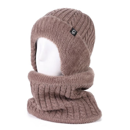 Winter Knitted Thermal Beanie Cap & Scarf