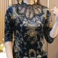 Women's Elegant Patchwork Print Bottoming Top
