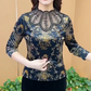 Women's Elegant Patchwork Print Bottoming Top