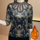 Women's Elegant Patchwork Print Bottoming Top