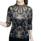 Women's Elegant Patchwork Print Bottoming Top