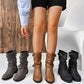 Women's Low Heel Buckle Boots