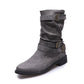 Women's Low Heel Buckle Boots