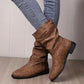 Women's Low Heel Buckle Boots
