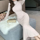 Women's Thermal Pleated Slim Fit Maxi Dress