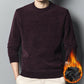 Nice Gift! Men’s Casual Round Neck Plush-lined Sweater