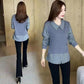 Women's Chic Faux 2-Piece Shirt