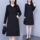 Women's Loose Lapel Long Sleeve Dress with Pockets