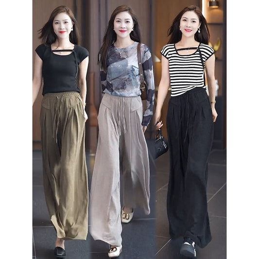 Women's Elastic Waist Wide Leg Lounge Pants