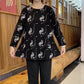 Women's Casual Long Sleeve Round Neck Loose Printed Top