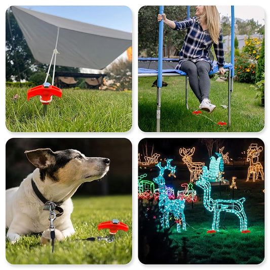 5PCS 8" Screw-in Tent Stakes Ground Anchors