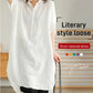 Literary Loose Short-sleeved Shirt Dress