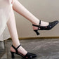 Women’s Rhinestone Hollow-out Breathable High-heeled Sandals